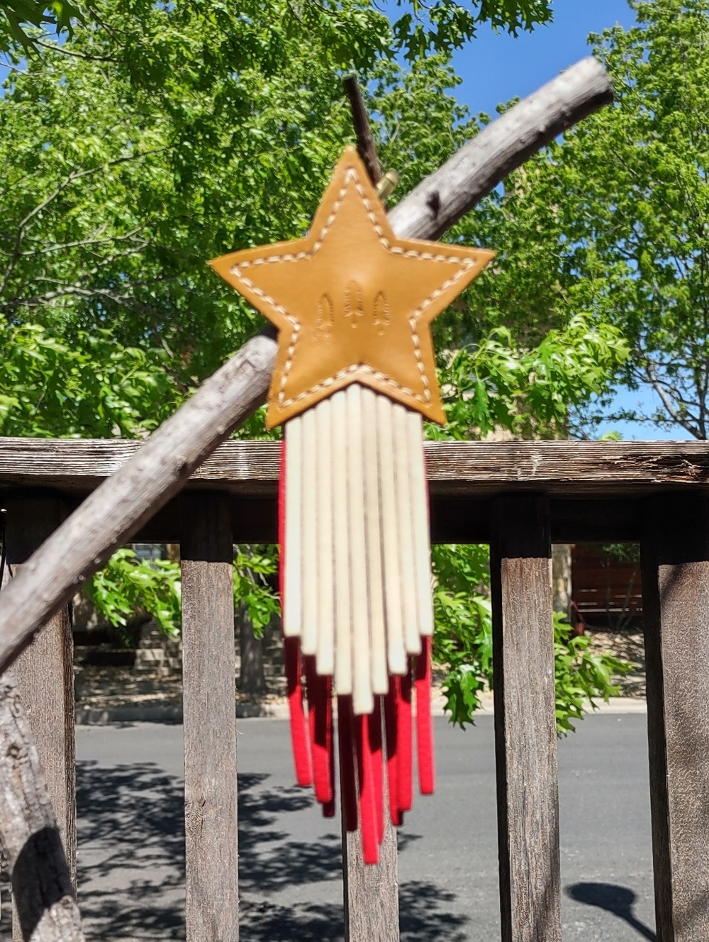 Portland Leather Texas Star Bag Charm, Flair, Keychain